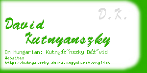 david kutnyanszky business card